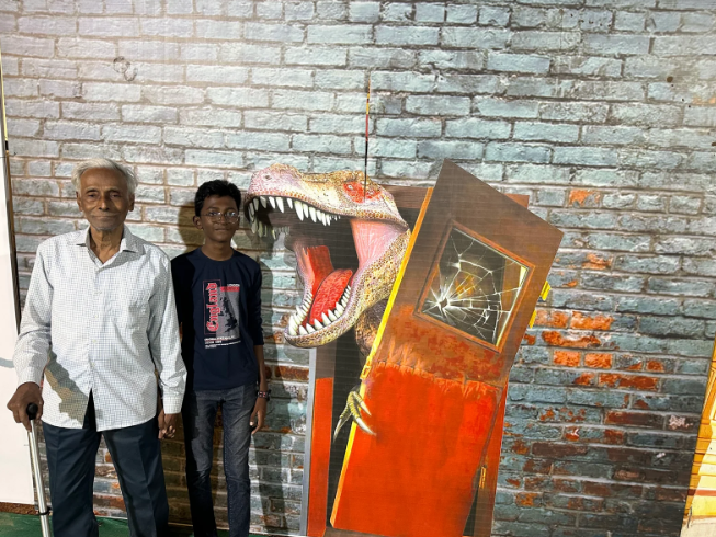 With his grandson